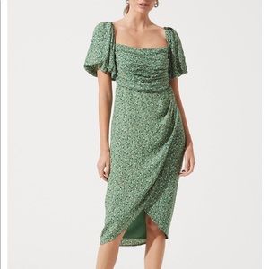 NWT ASTR the label square neck bubble sleeve dress - medium
